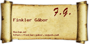 Finkler Gábor névjegykártya